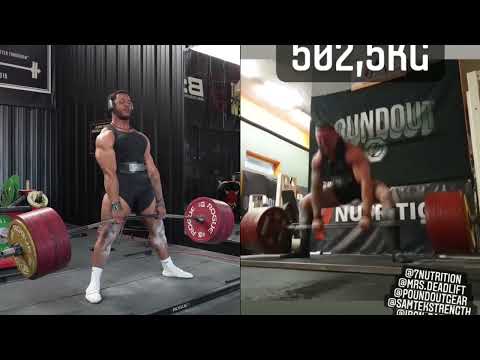 Jamal Browner 500KG VS Krzysztof Wierzbicki 502.5 KG Deadlift - Side By Side Comparison