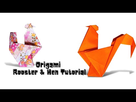 Easy Origami rooster tutorial for beginners Fun & easy craft for kids How to fold and easy origami
