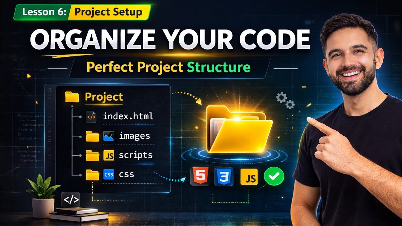 How to Organize Website Files & Folders | Project Structure for HTML, CSS, JS (Full Stack Lesson 6)