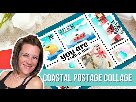 Coastal Postage Collage Card How-To : Waffle Flower Crafts