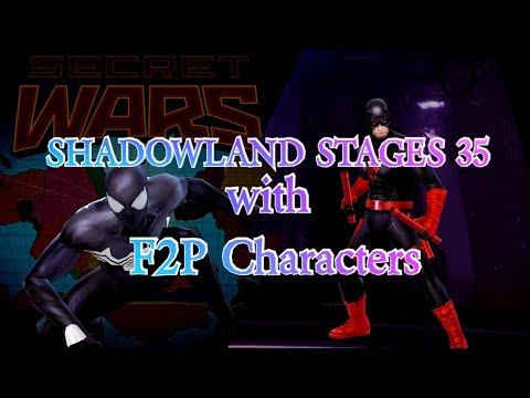 Shadowland Stages 35 with F2P Characters | Marvel Future Fight