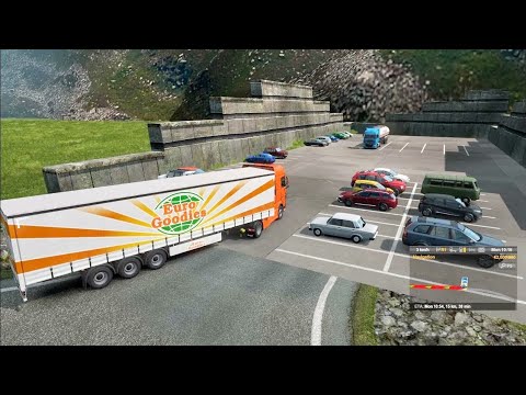 Transporting an excavator in Germany - Euro Truck Simulator 2 | Steering wheel gameplay