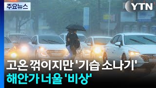 [날씨] 고온 꺾이지만 곳곳 '기습 소나기'...해안가 너울 '비상' / YTN