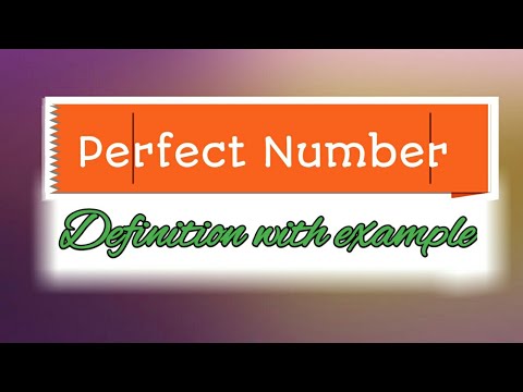 Perfect Number  || Definition with example || #Shorts
