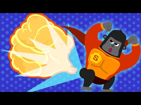 Super Fart Gorilla Family | Super Power Animal Song | Nursery Rhymes & Kids Songs