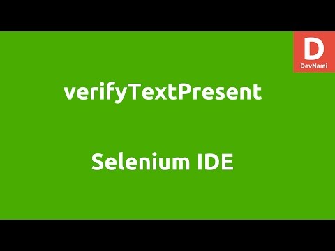 Selenium IDE verifyTextPresent
