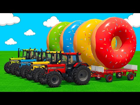 LOAD AND TRANSPORT DELICIOUS DONUTS WITH CASE TRACTORS & FORKLIFTS - Farming Simulator 25
