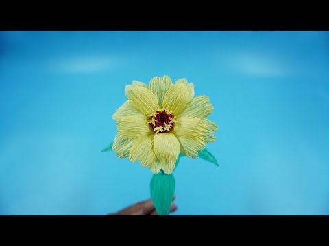 How to Make Paper Zinnia Flower | DIY Origami Zinnia Flower