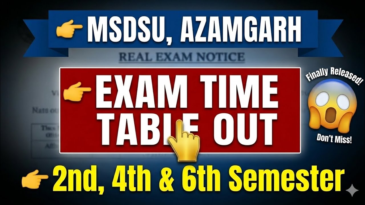 MSDSU Exam Time Table 2026 | 2nd, 4th, 6th Semester || MSDSU Time Table is out || Download like this