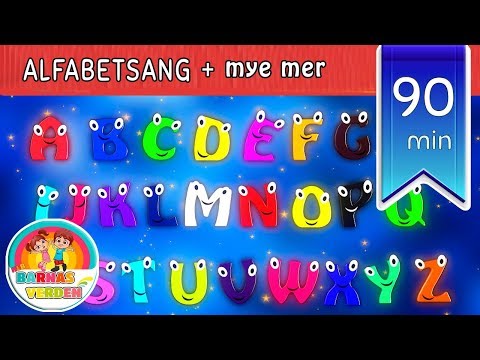 Barnesanger på norsk |  ABC sang |  Alfabetsang og mye mer | 90 min