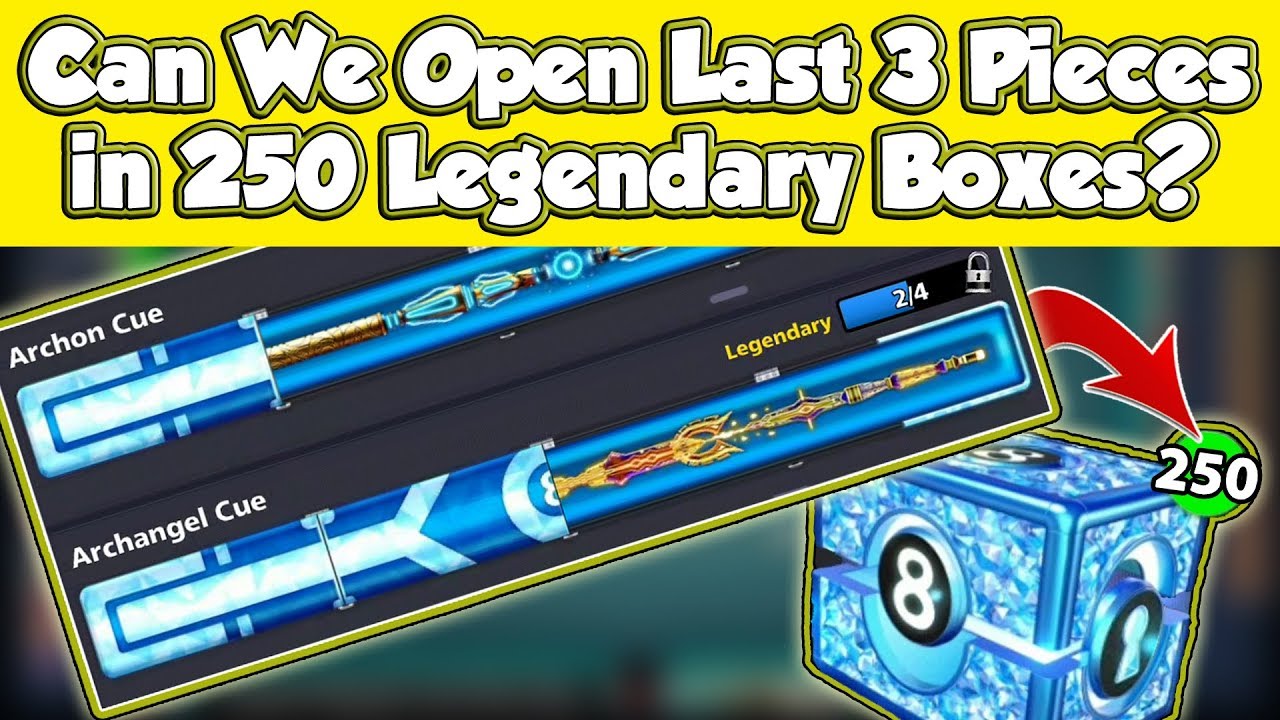 <h1 class=title>Can We Open Archangle & Archon Cues in 250 Legendary Boxes? - 8 Ball Pool [NO Hack/Cheat]</h1>