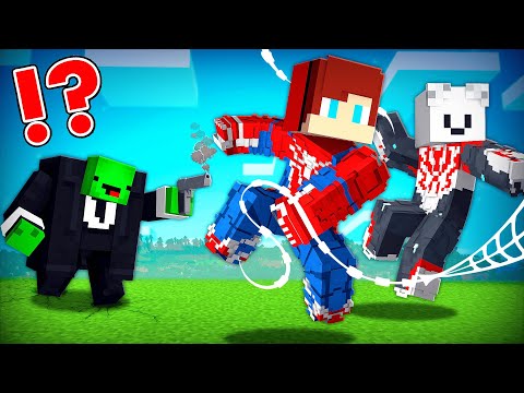 SPIDER MAN Speedrunners vs KING PIN Hunter in Minecraft - Maizen JJ and Mikey
