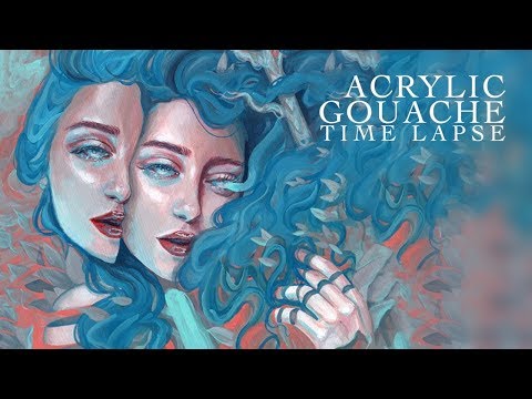 Psychedelic Gouache Painting Time Lapse