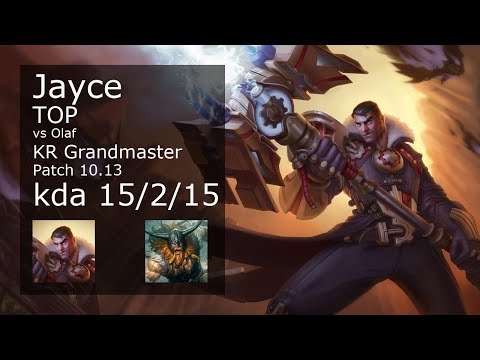 Jayce vs Olaf Top - KR Grandmaster 15/2/15 Patch 10.13 Gameplay // [롤] 제이스 vs 올라프 탑