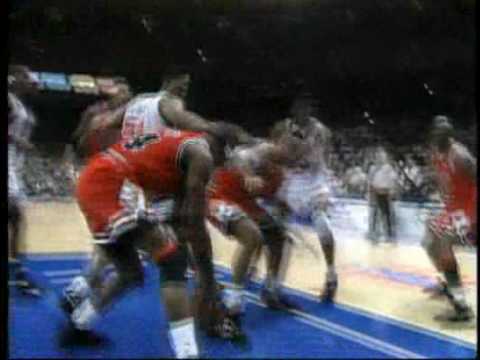 NBA  Moment - 1993 Bulls block Charles Smith