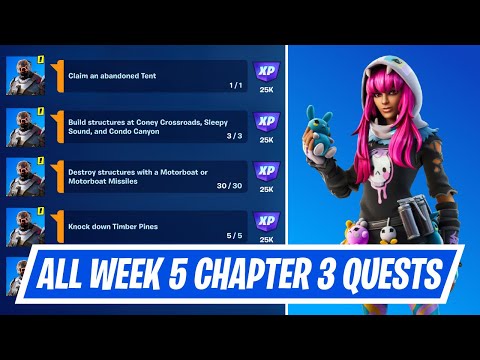 All Week 5 Season Quests Challenges in Fortnite - How to complete Week 5 Season Quests in Chapter 3