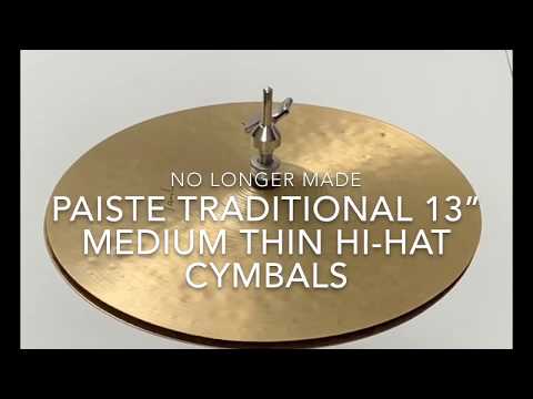 No Longer Made Paiste Traditional 13" Medium Thin Hi-Hat Cymbals