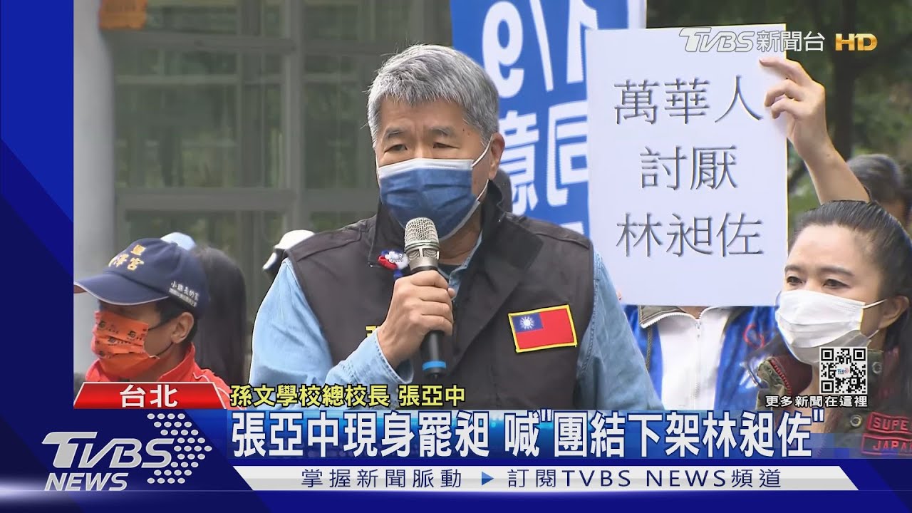 張亞中現身罷昶 喊「團結下架林昶佐」