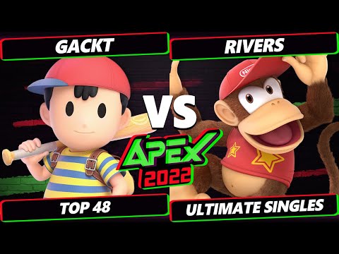 Apex 2022 Top 48 - Gackt (Ness) Vs. Rivers (Diddy Kong) SSBU Ultimate Tournament
