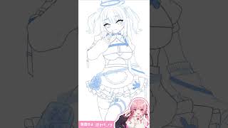 夜見れな新衣装♡イラストメイキング #イラスト