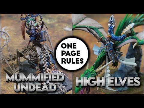 High Elves vs. Mummified Undead.  Age of Fantasy Regiments, 3000 pts.