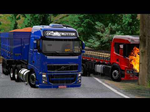 FLAGREI um ACIDENTE GRAVE DESCENDO uma SERRA de CAMINHÃO com MEU AMIGO no GTA 5