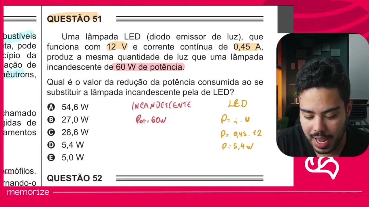 Resolução em Vídeo — Questão 51 ENEM 2016 PPL