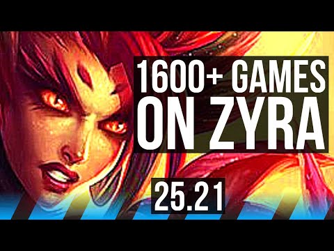 ZYRA vs XERATH (MID) | 1600+ games | KR Master | 25.21
