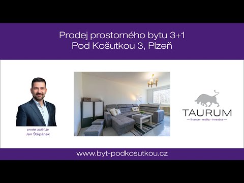 PRODÁNO - Prodej prostorného bytu 3+1 Pod Košutkou, Plzeň