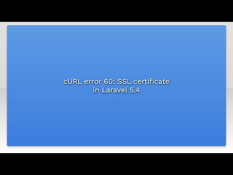 cURL error 60: SSL certificate in Laravel 5.4