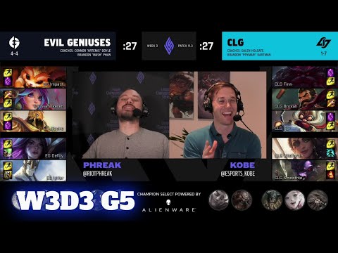 Evil Geniuses vs CLG | Week 3 Day 3 S11 LCS Spring 2021 | EG vs CLG W3D3