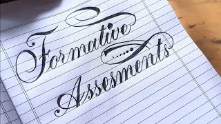 How to write Formative assessment in beautiful calligraphy hand lettering art