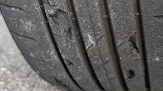 ベンツC タイヤ亀裂 剥離