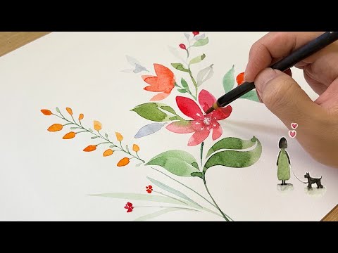 Watercolor flower painting
