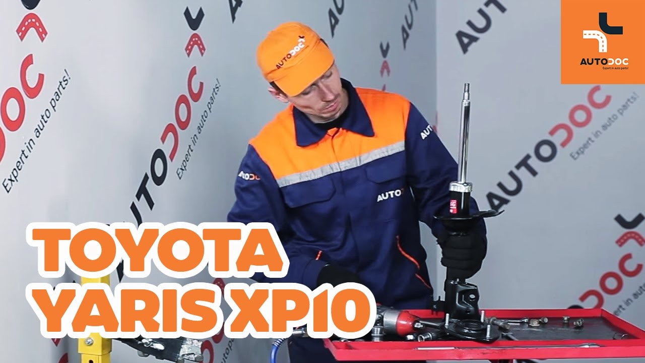 Kaip pakeisti Toyota Yaris P1 pakabos statramstis: priekis - keitimo instrukcija