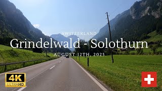 Afternoon Drive Through Switzerland, from Grindelwald to Solothurn in 4k