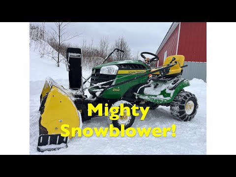 Small But Mighty: John Deere D125 (Lawn Tractor) with a 42" Snowblower vs. The First Big Blizzard.