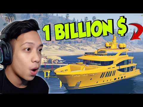 I spent "1 BILLION $" to buy this LUXURY YATCH in GTA 5 RP (sobrang ganda)