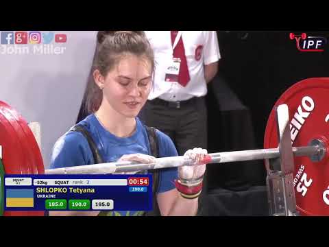 Tetyana Shlopko - 4th Place 485kg Total - 52kg Class 2019 Womans IPF World Open