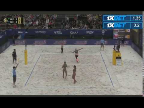 Tina Graudina/Anastasija Kravcenoka vs. Kristyna Kolocova/Michala Kvapilova - beach volleyball