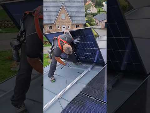 #Solar Installation on a Roof ☀️💪 - Subscribe for more!