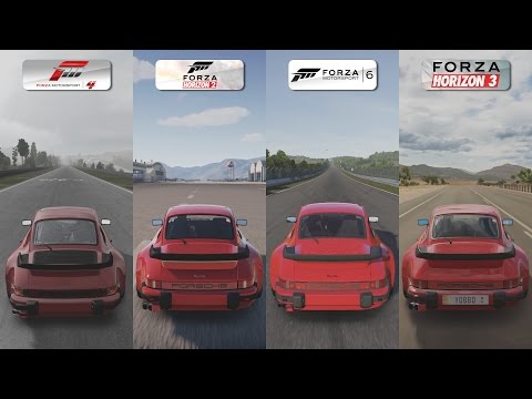 Forza 4 vs Forza Horizon 2 vs Forza 6 vs Forza Horizon 3 - Porsche 911 Turbo 3.3 Sound Comparison
