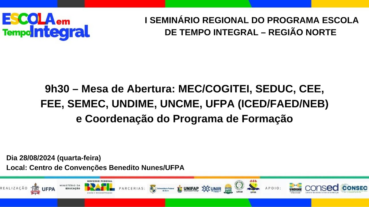 Palestra: Educação Integral em tempo integral: diálogo entre territórios, saberes e escola