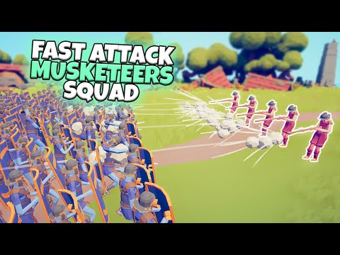 FAST ATTACK MUSKETEERS SQUAD VS EVERY FACTION | TABS BUGS DLC GAMEPLAY