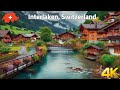 Rainy Walk In Interlaken Switzerland 4k The Most Beautiful Swiss Town Rain Ambience