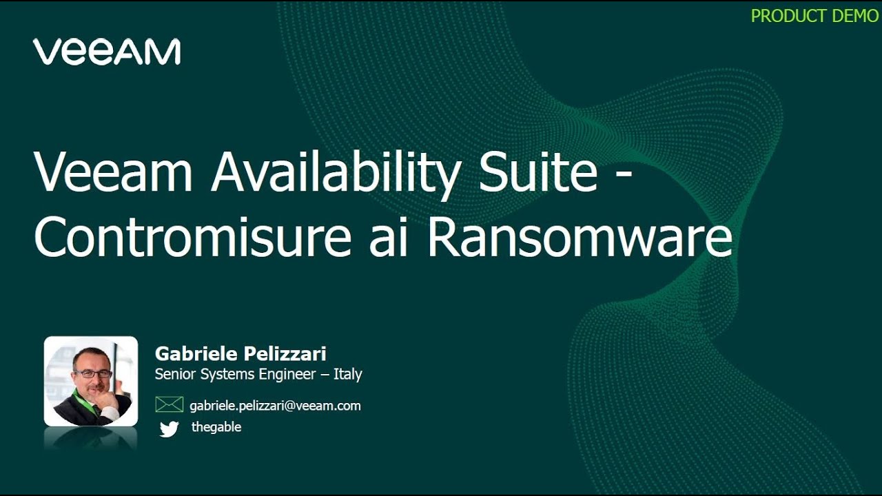 Veeam Availability Suite - Contromisure ai Ransomware video