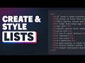 How to create and style lists with HTML and CSS