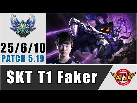 SKT T1 Faker - Veigar vs Twisted Fate - Mid - Season 5 - Patch 5.19 - EUW SoloQ Diamond