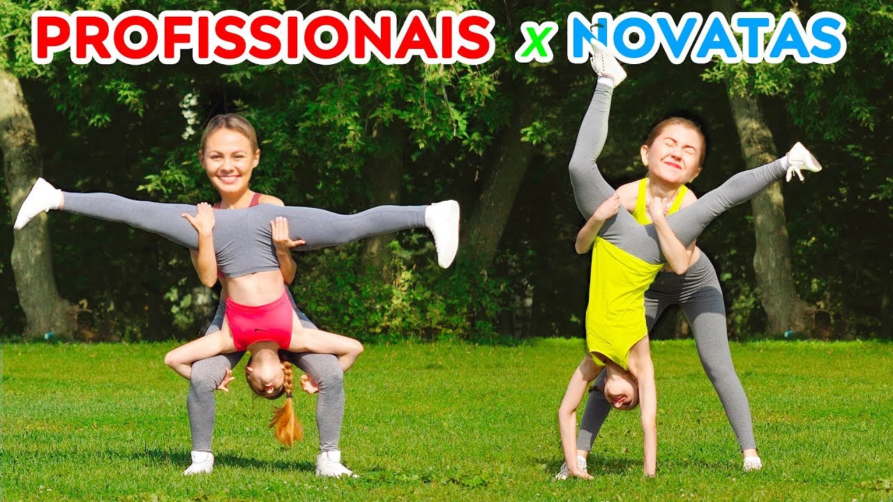 DESAFIO ACROBÁTICO IMPOSSÍVEL! PROFISSIONAIS x NOVATAS Gire a Roda Misteriosa |Truques de Ginástica