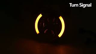 7 100W Angel Eye White&Amber High/Low Beam #ledheadlights #headlight for Car Offroad Jeep Wrangler